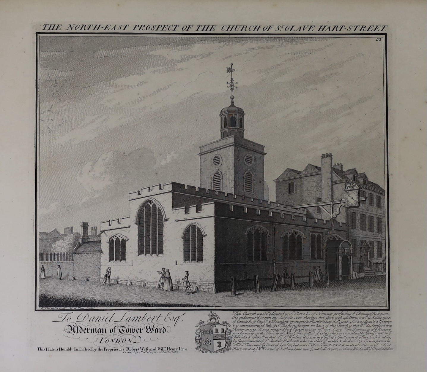 Samuel and Nathaniel Buck, six engravings, Views of Sussex Castles 1737, overall 23 x 40cm and a similar view of the Church of St Olave, 28 x 31cm